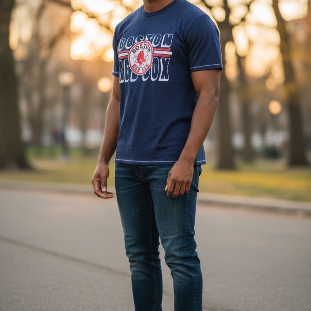 Mitchell & Ness Boston Red Sox  Graphic Navy Tee